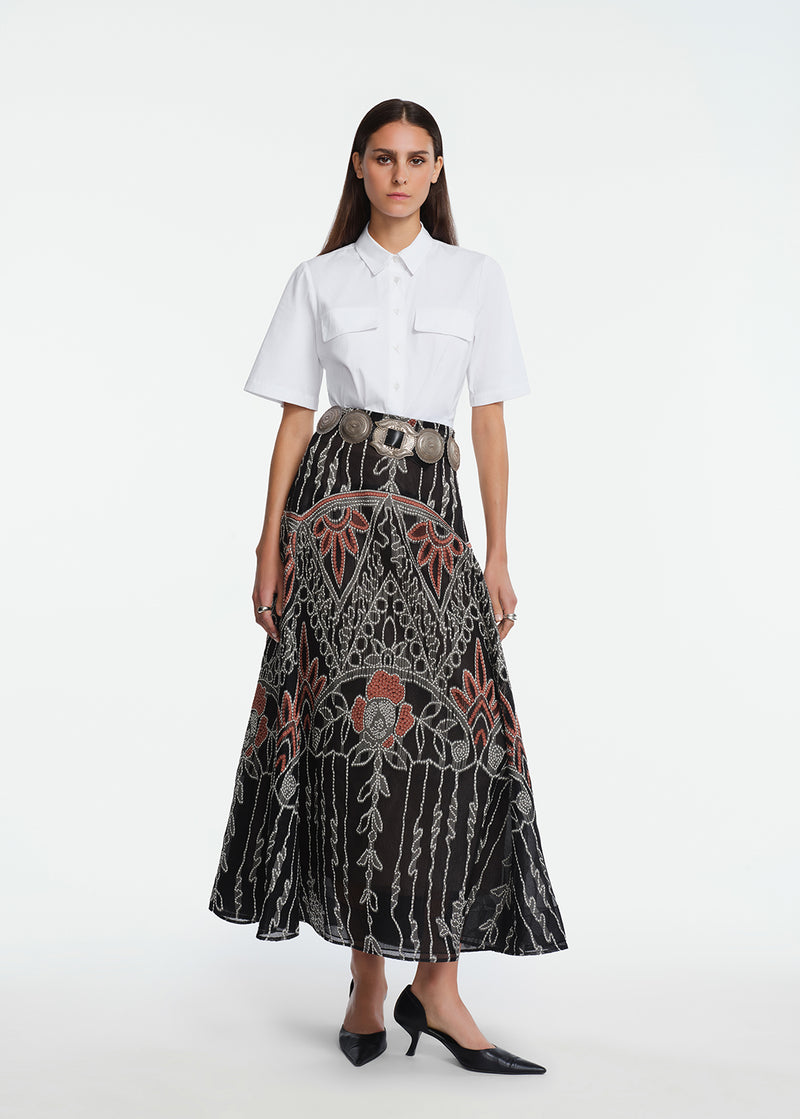 Geometric Fil Coupe Skirt