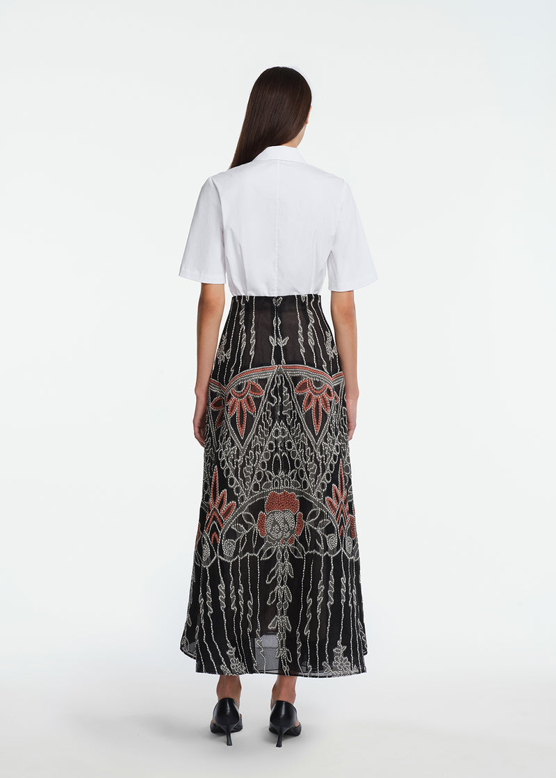 Geometric Fil Coupe Skirt
