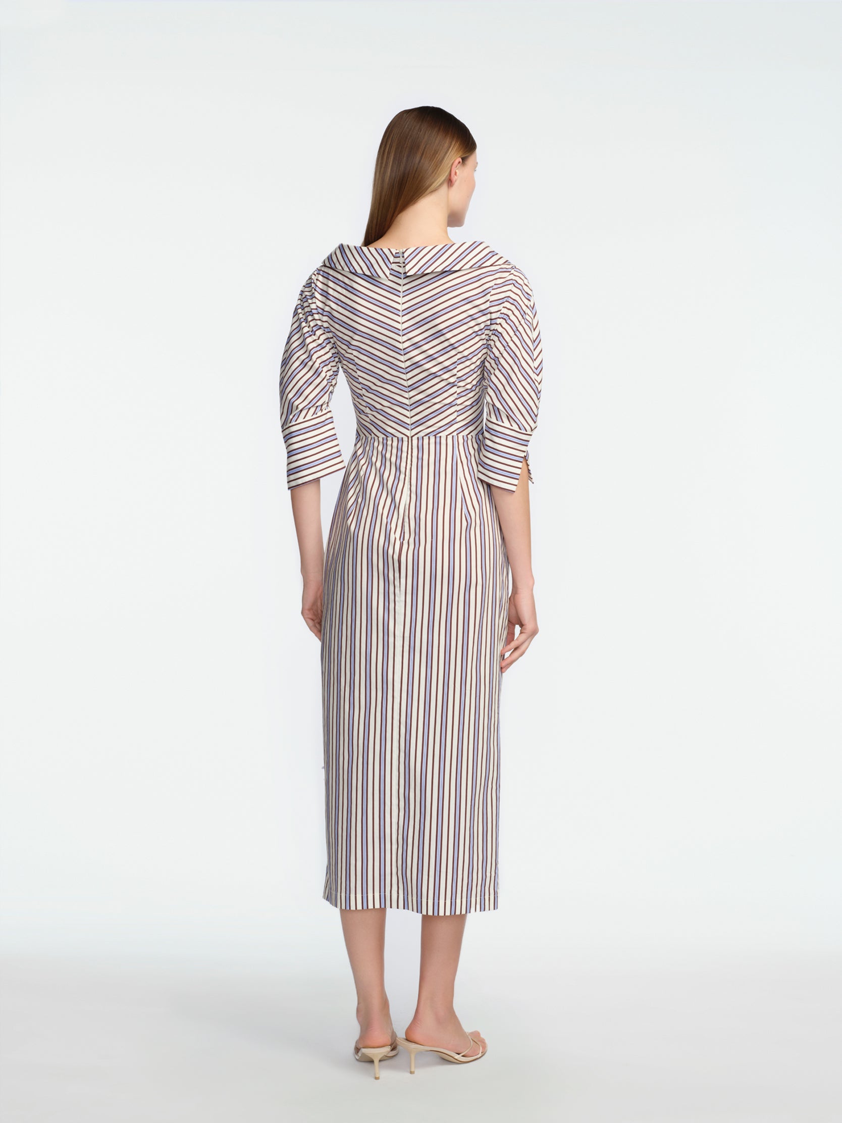 Striped Cotton Asymmetrical Shirt Dress – Lela Rose