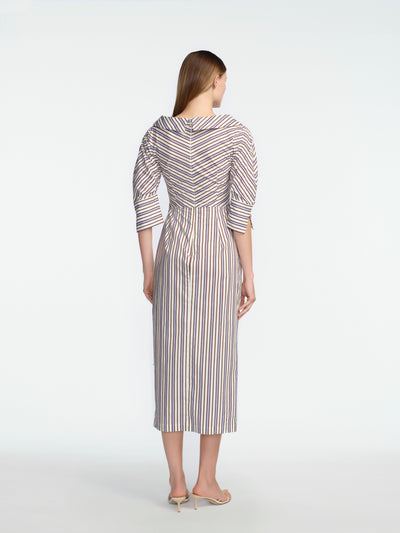 Striped Cotton Asymmetrical Shirt Dress