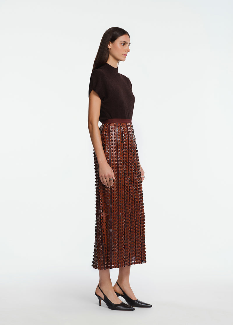Faux Leather Loop Skirt