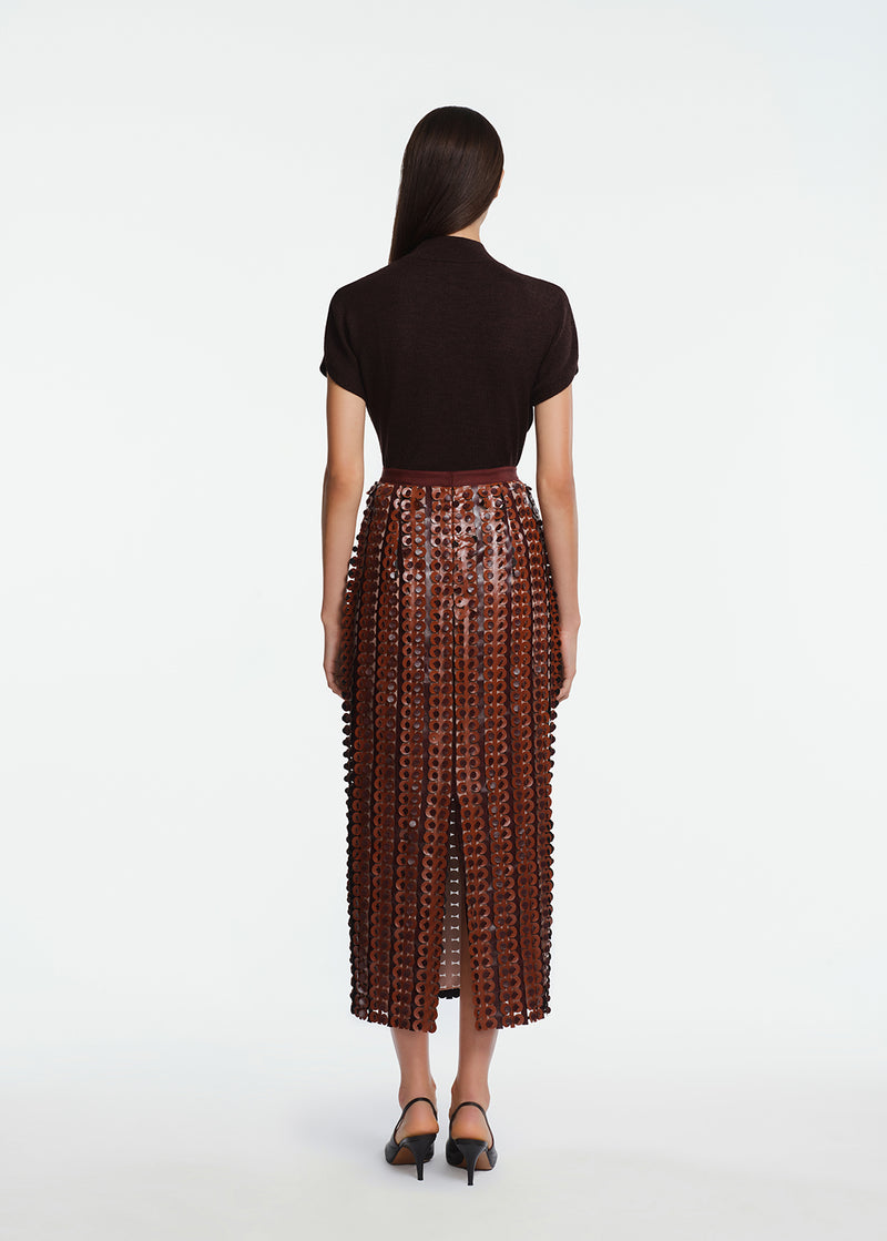 Faux Leather Loop Skirt