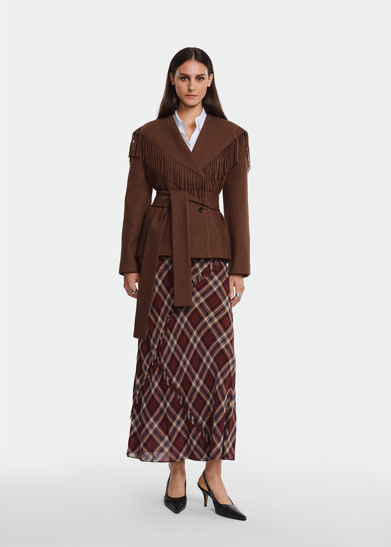 Boiled Wool Fringe Jacket