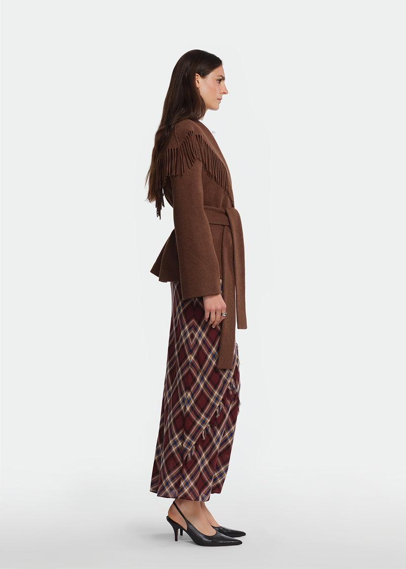 Boiled Wool Fringe Jacket