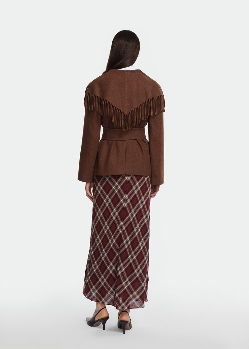Boiled Wool Fringe Jacket