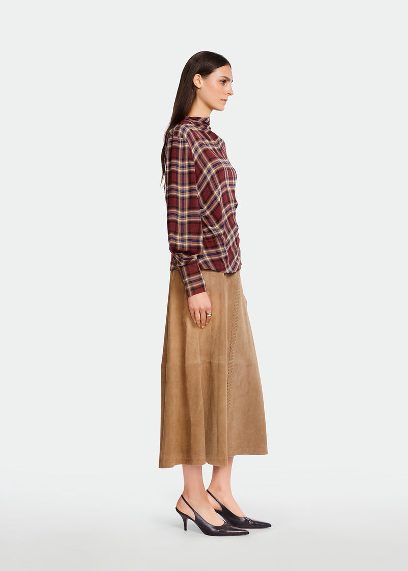 Plaid Gauze Top