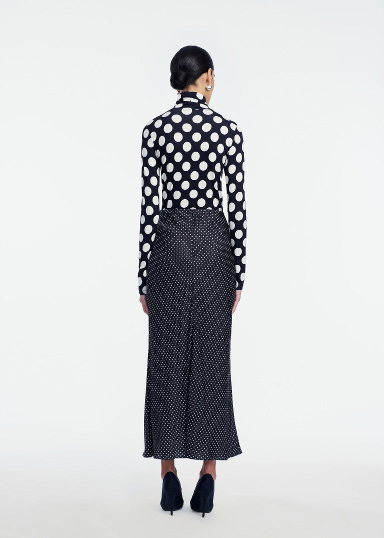 Polka Dot Jersey Turtleneck