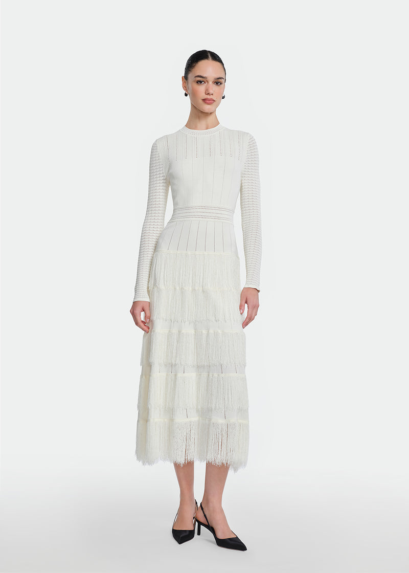 Fringe Detail Knit Piper Dress