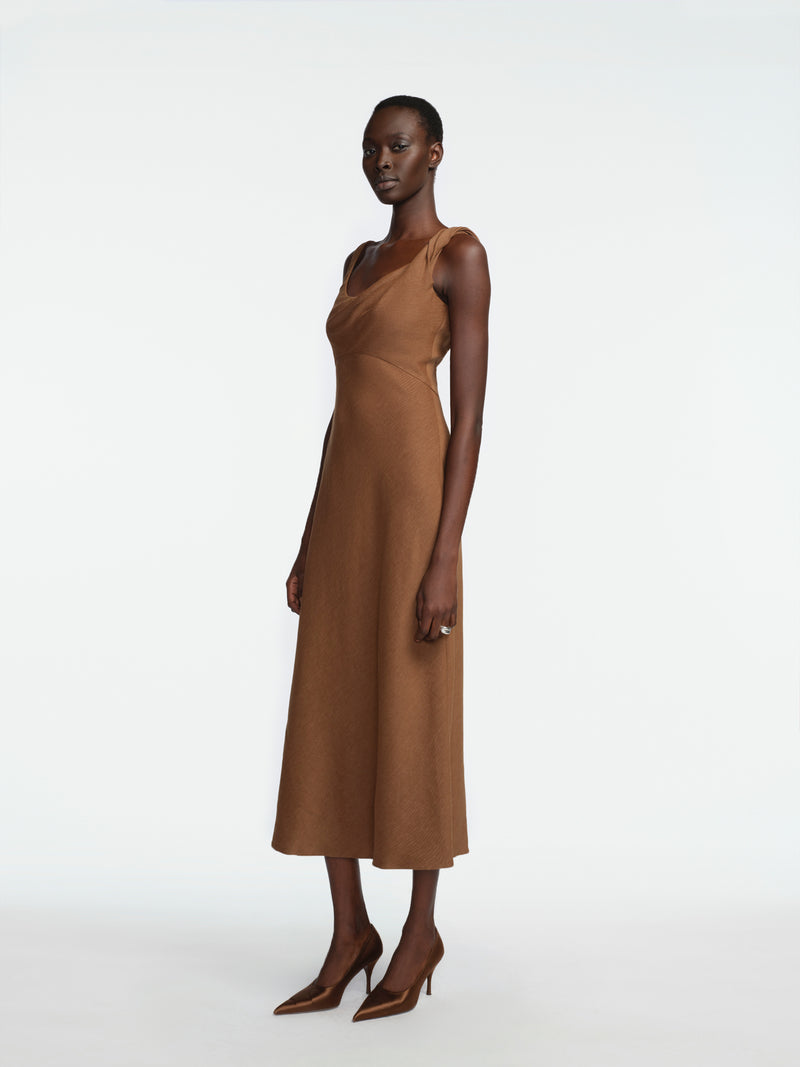 Linen Twist Detail Dress