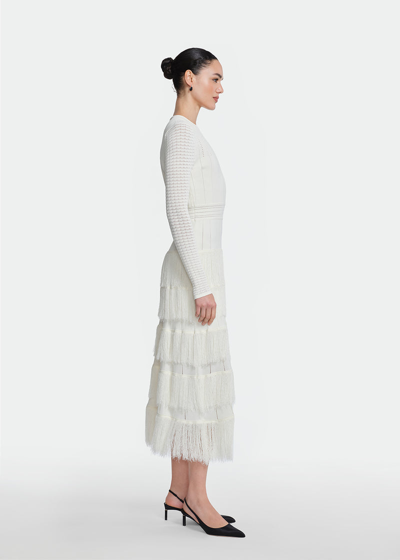 Fringe Detail Knit Piper Dress
