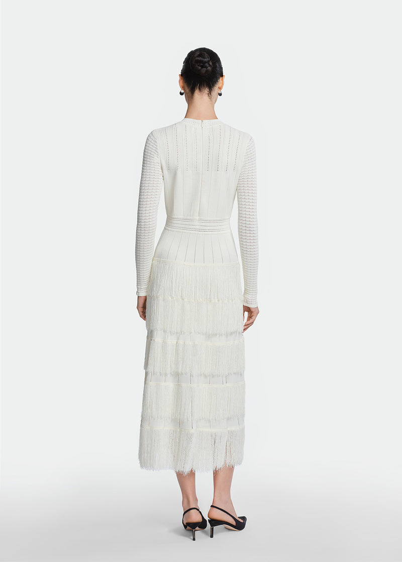 Fringe Detail Knit Piper Dress