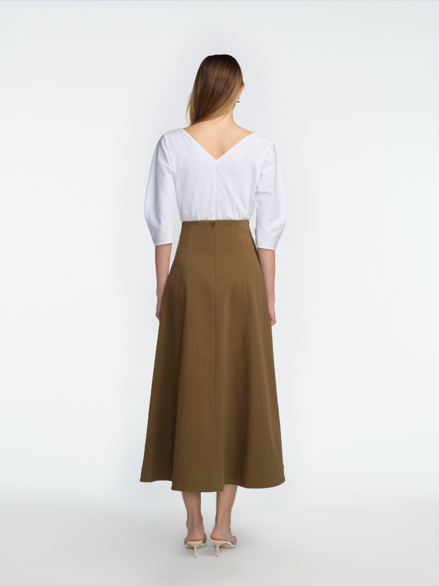 3D Peony Embroidered Rustic Stretch Cotton Skirt – Lela Rose