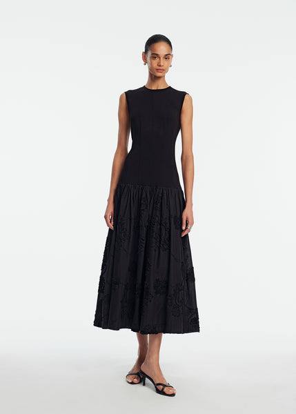 Ribbon Embroidered Cotton Combo Dress – Lela Rose