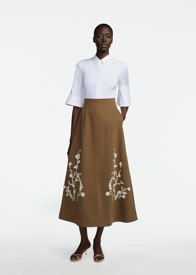 Cotton Poplin Bell Sleeve Top