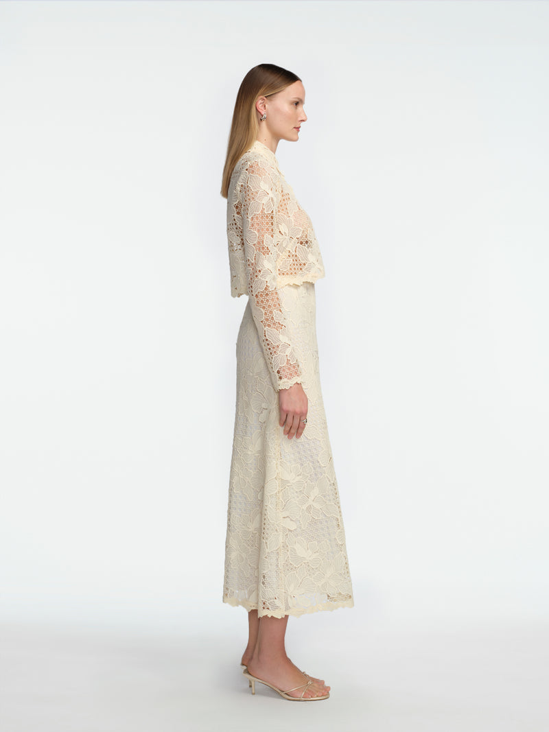 Lattice Guipure Lace Jacket