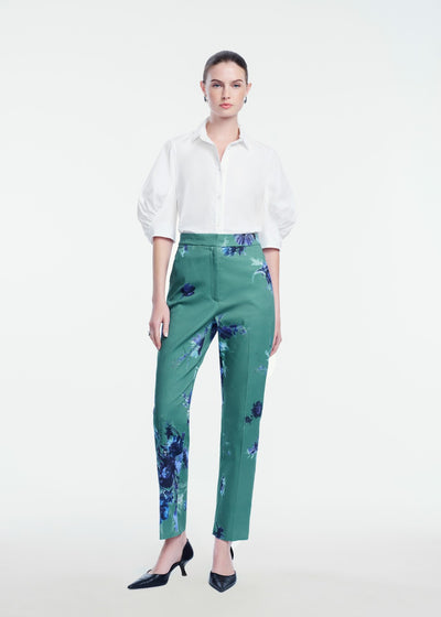 Cotton Poplin Shirred Sleeve Shirt