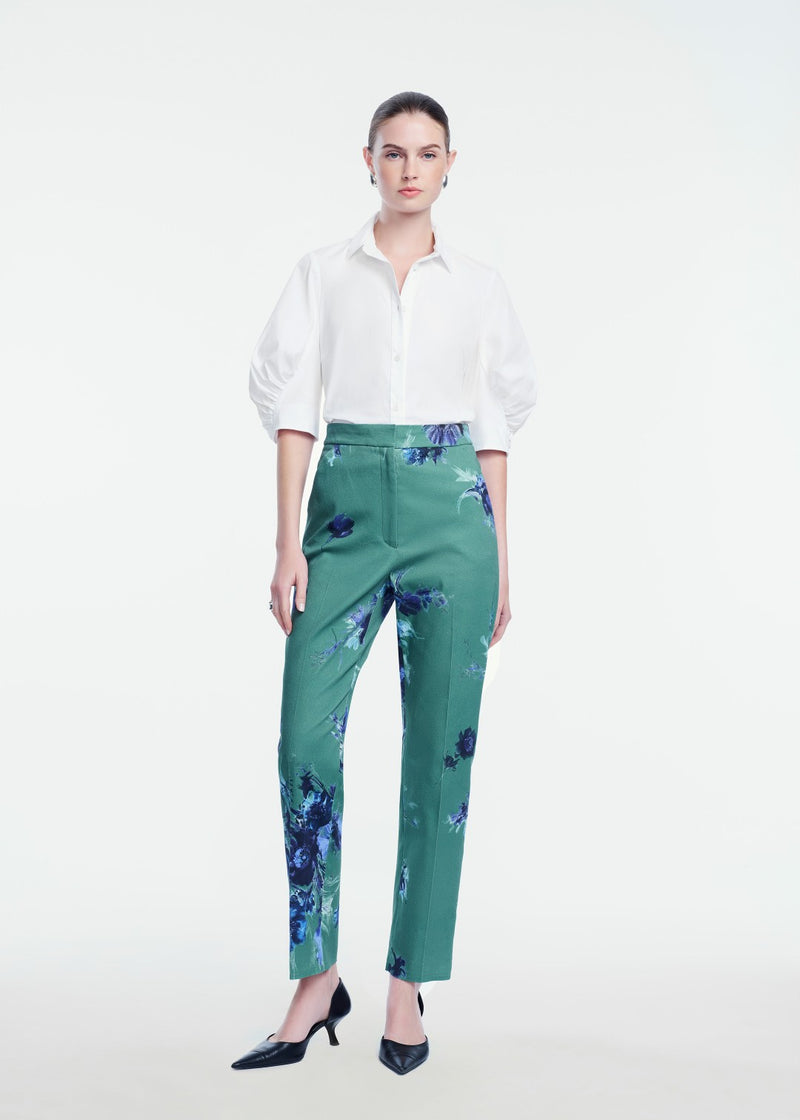 Cotton Poplin Shirred Sleeve Shirt