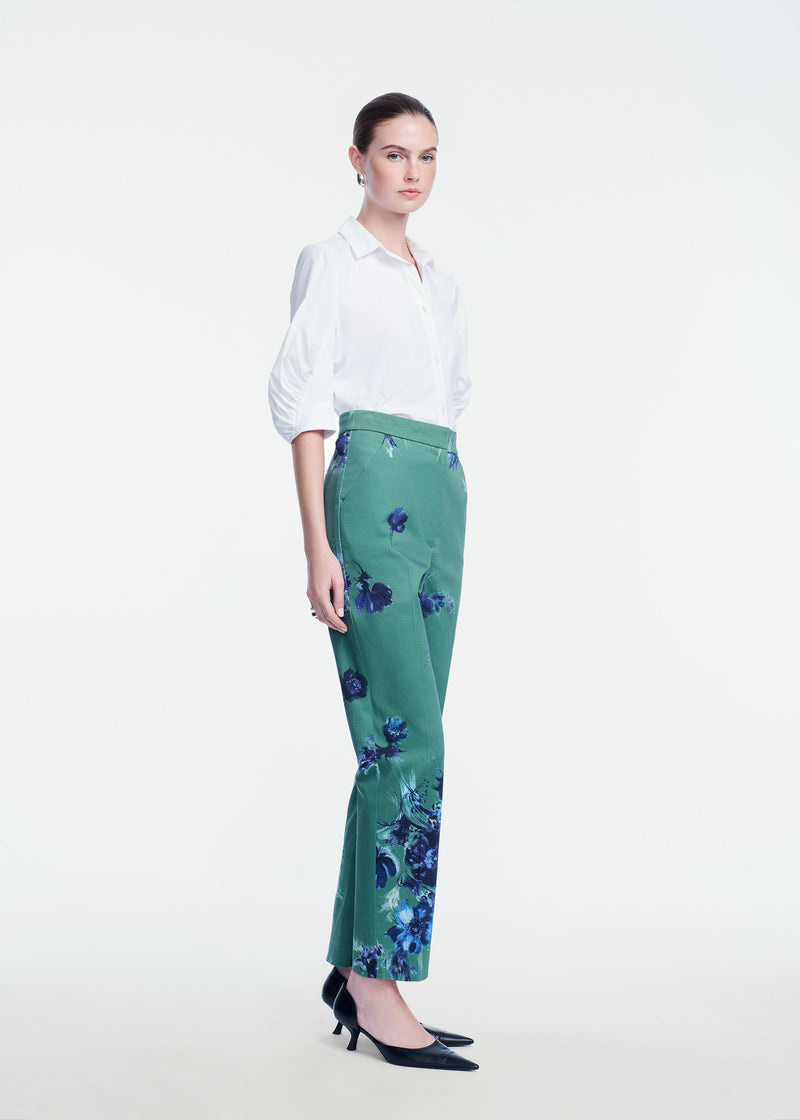 Floral Stretch Cotton Demi Pant