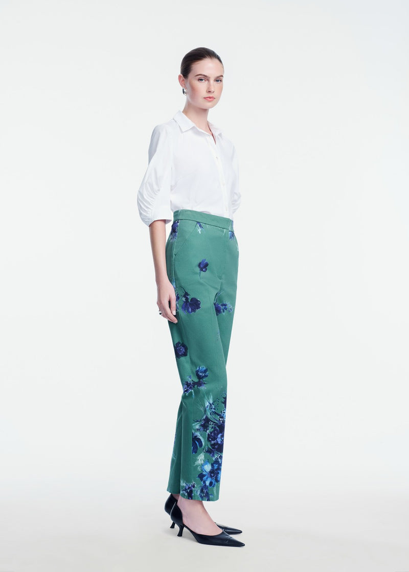 Cotton Poplin Shirred Sleeve Shirt