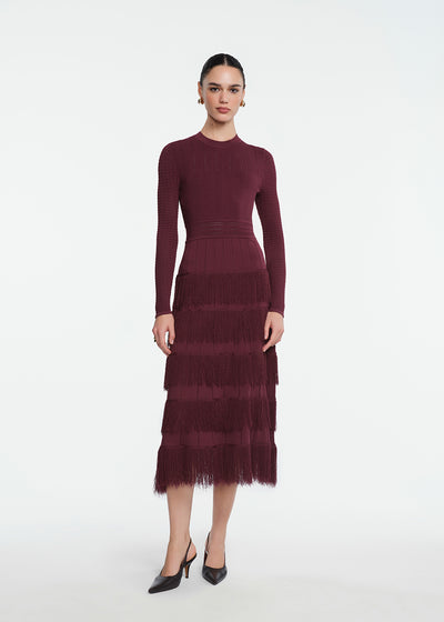 Fringe Detail Knit Piper Dress