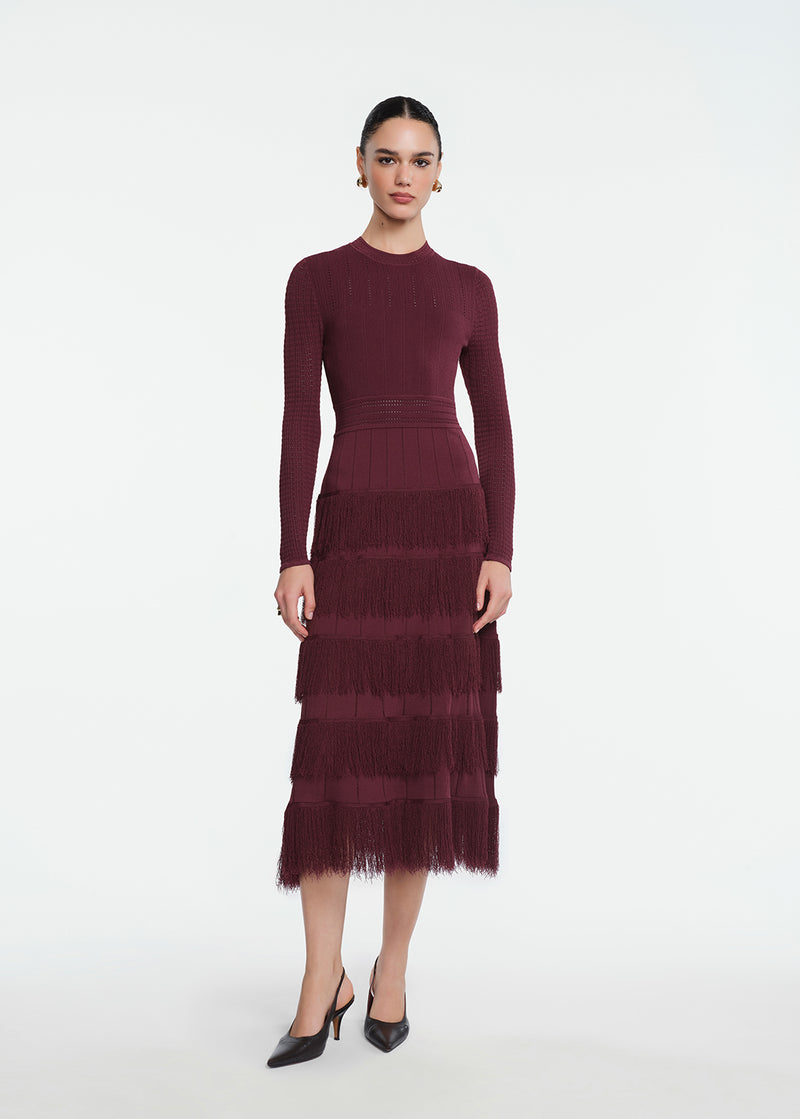 Fringe Detail Knit Piper Dress
