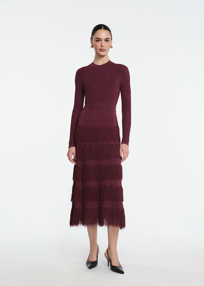 Fringe Detail Knit Piper Dress