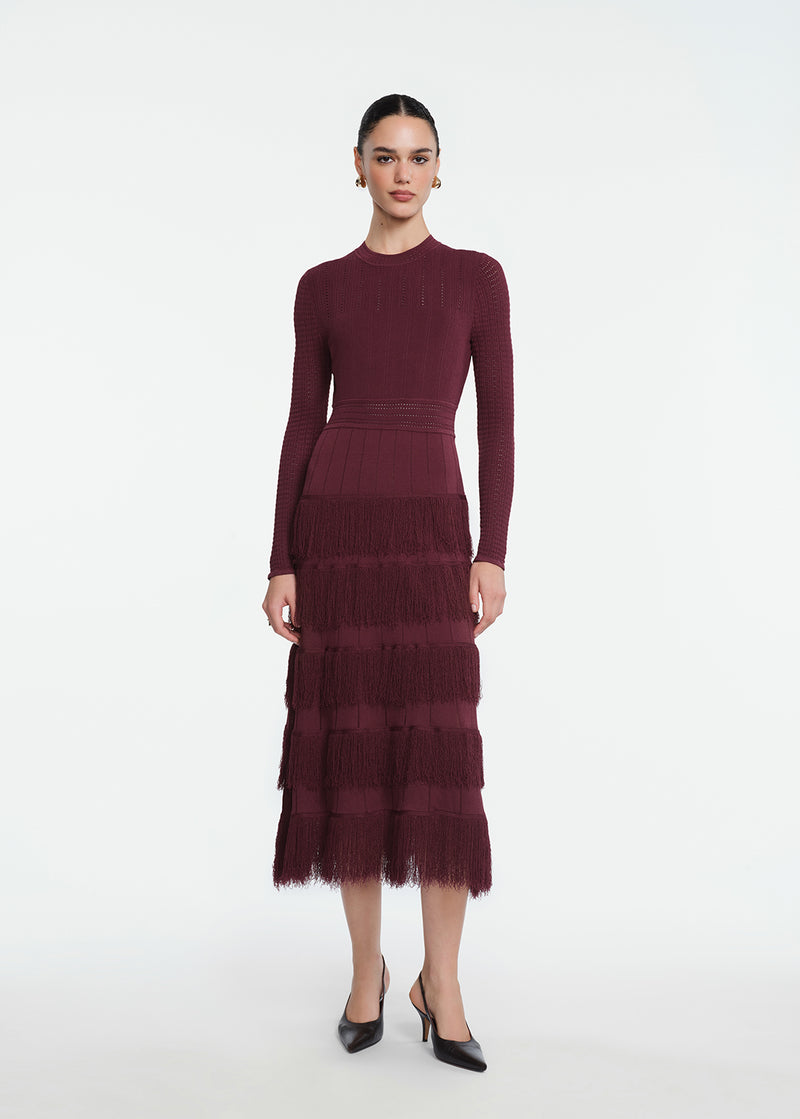 Fringe Detail Knit Piper Dress
