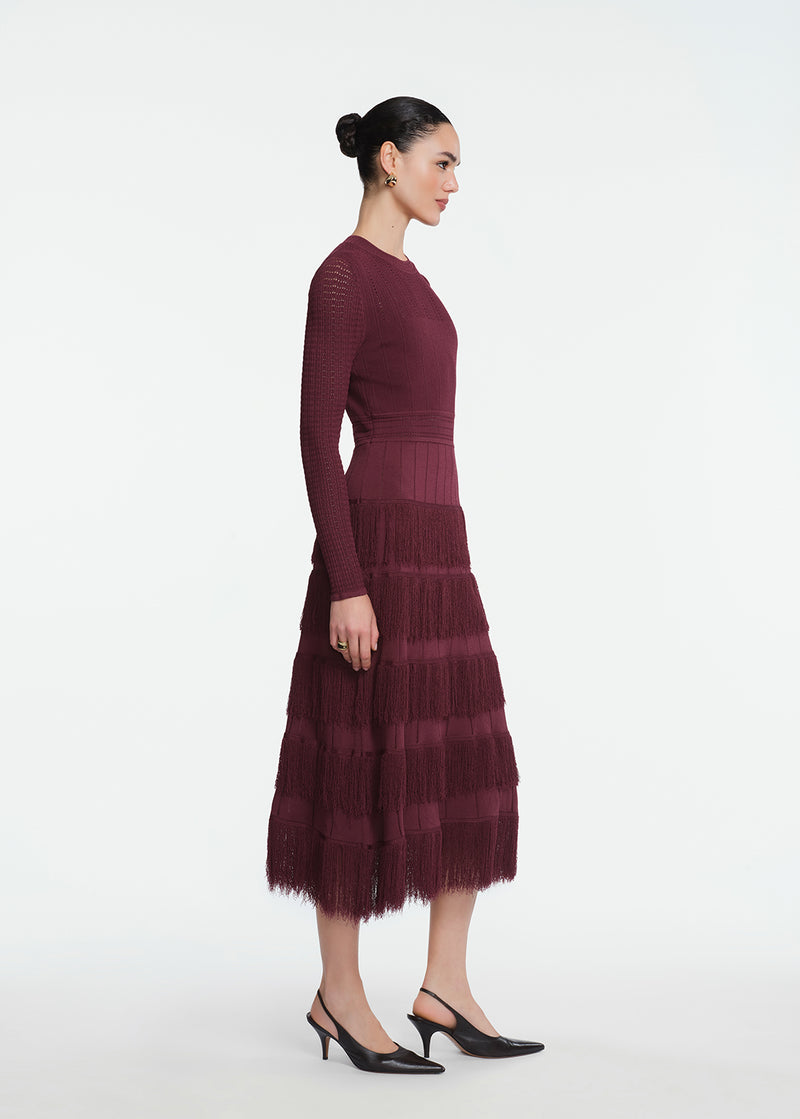 Fringe Detail Knit Piper Dress