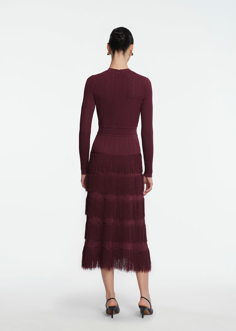 Fringe Detail Knit Piper Dress