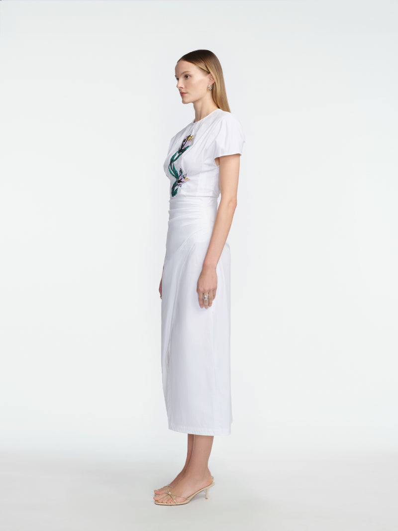 Cotton Poplin Wrap Skirt
