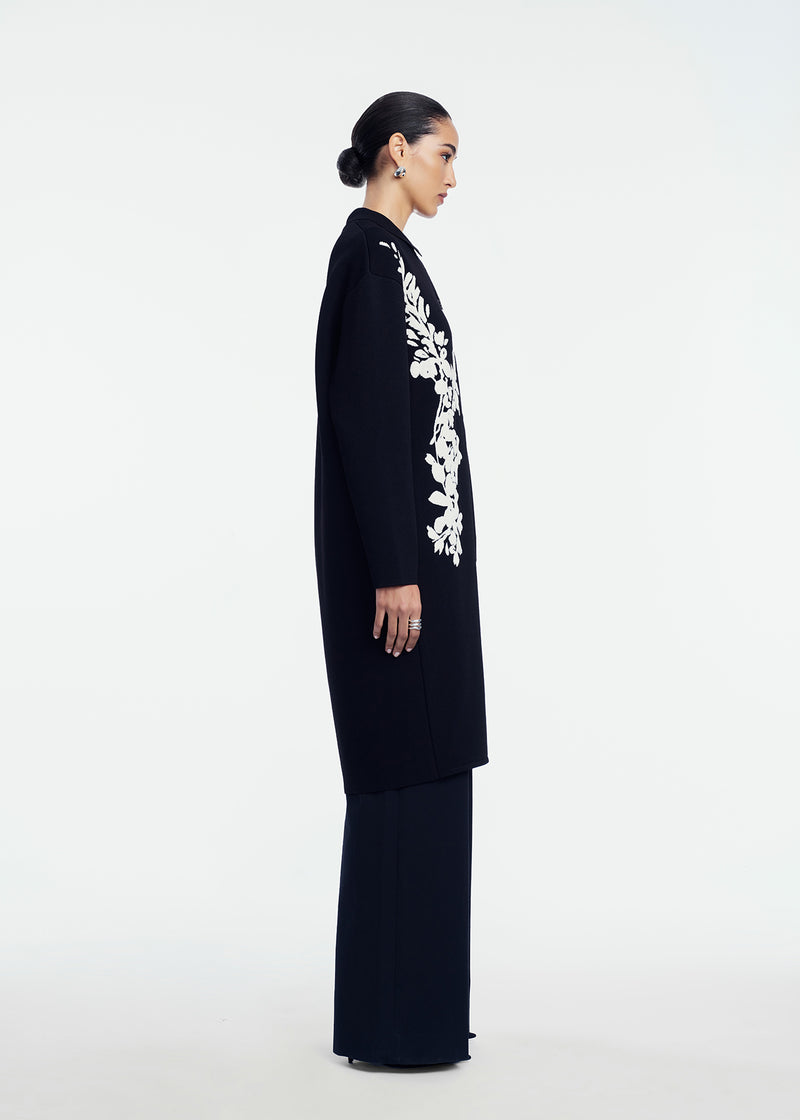 Velvet Jacquard Knit Coat