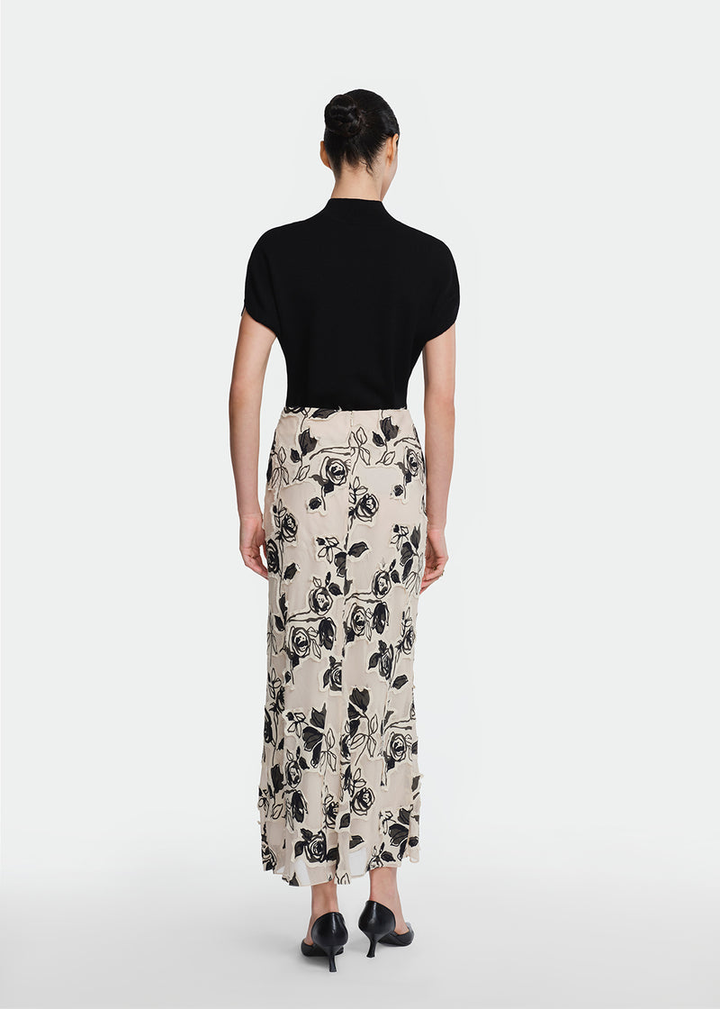 Floral Cut Chiffon Sophie Skirt