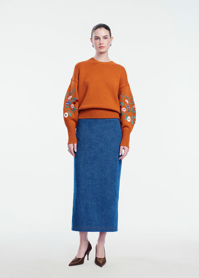 Floral Embroidered Knit