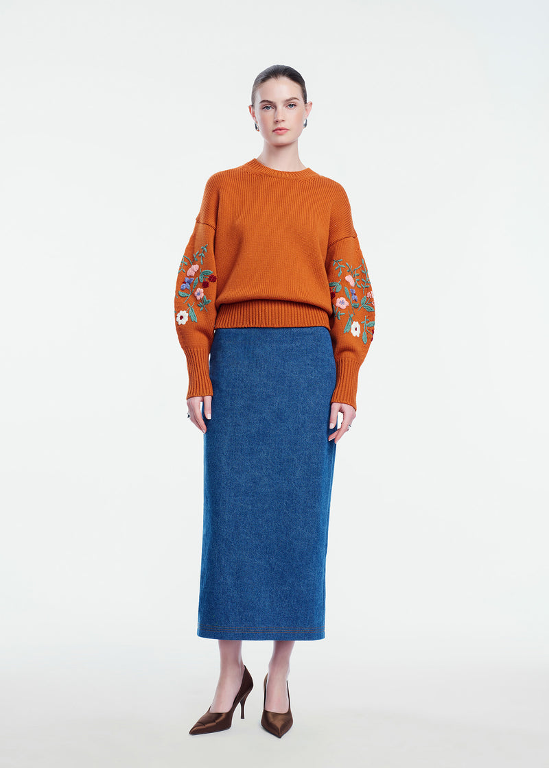 Floral Embroidered Knit