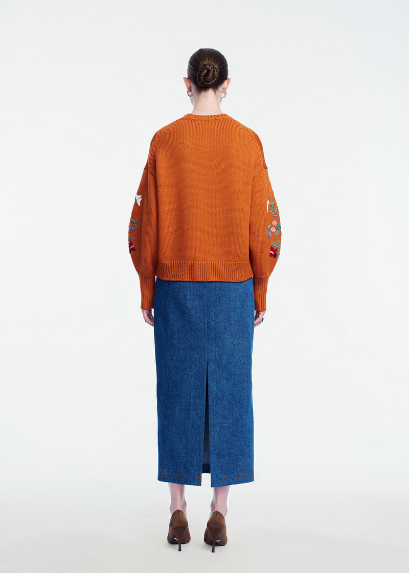 Floral Embroidered Knit