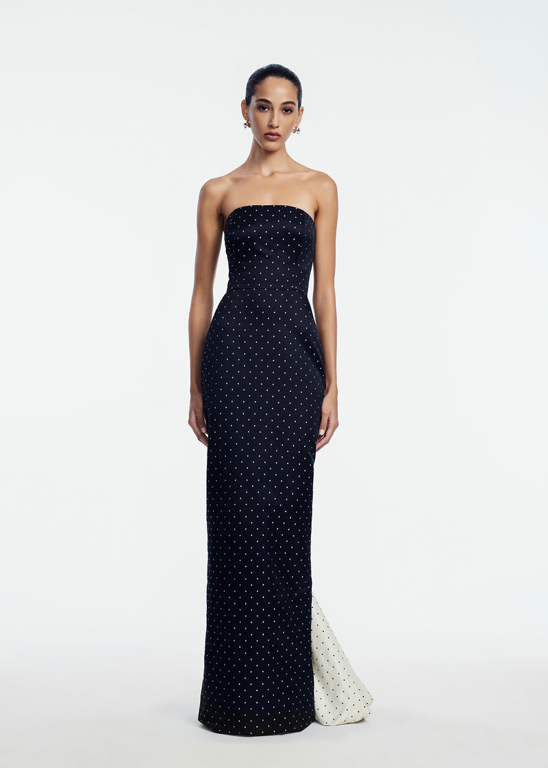 Polka Dot Jacquard Chloe Gown