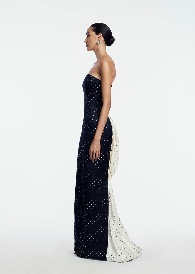 Polka Dot Jacquard Chloe Gown