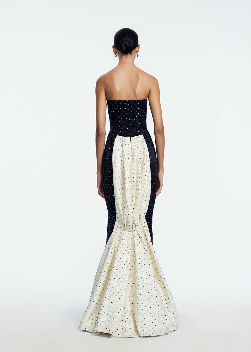 Polka Dot Jacquard Chloe Gown