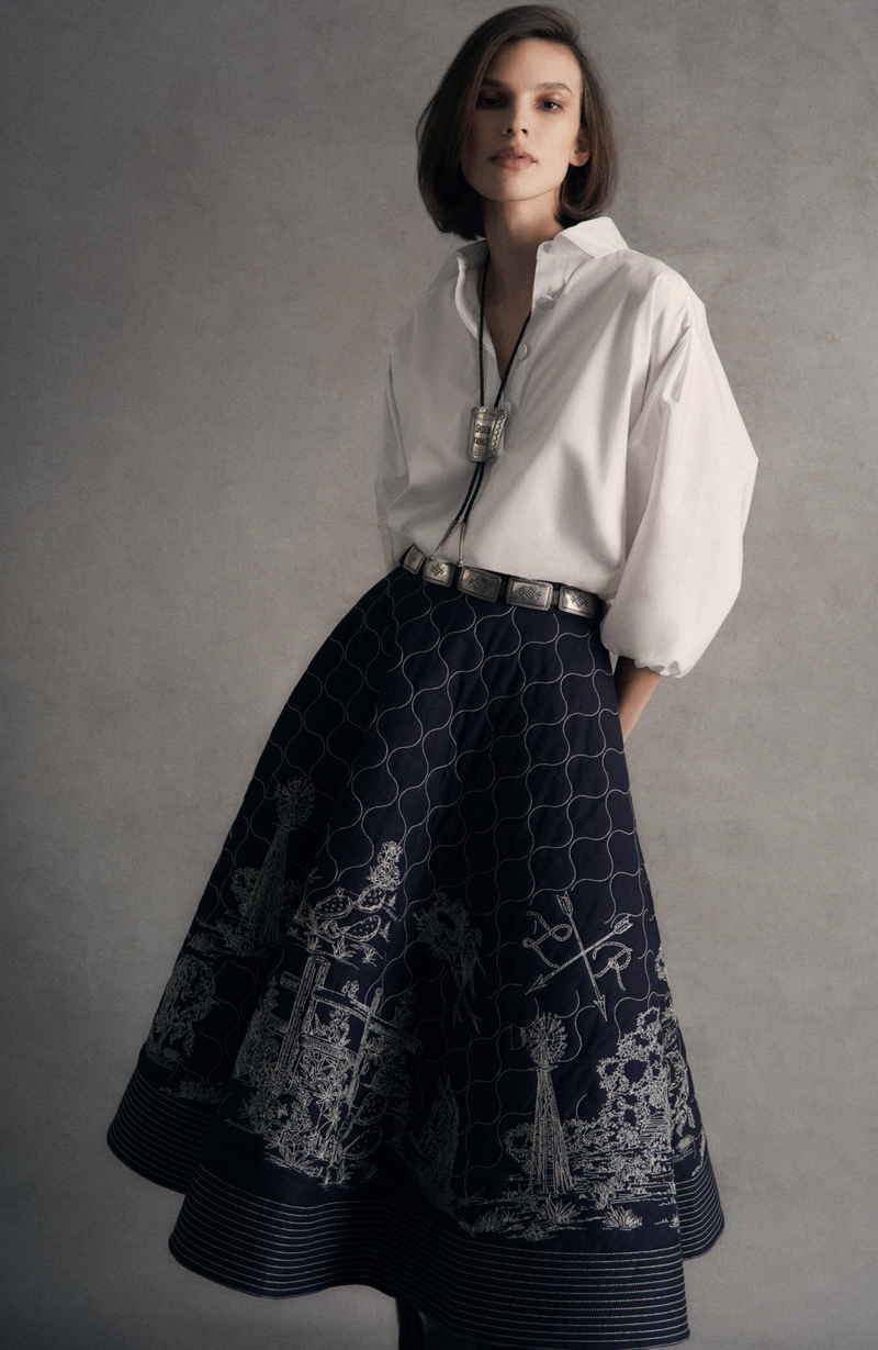 Cotton Poplin Long Sleeve Top