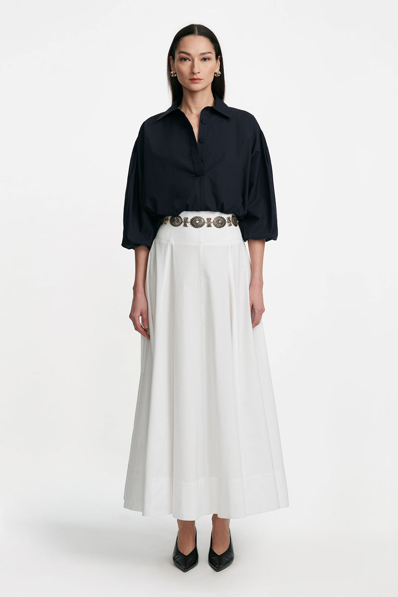 Cotton Poplin Long Sleeve Top