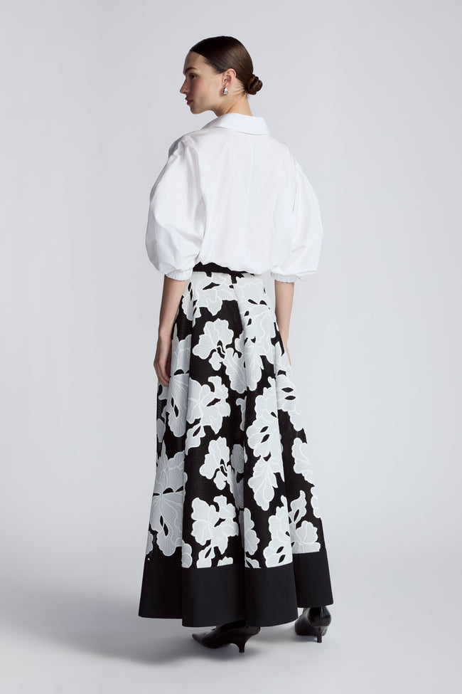 Floral Embroidered Lace Full Skirt