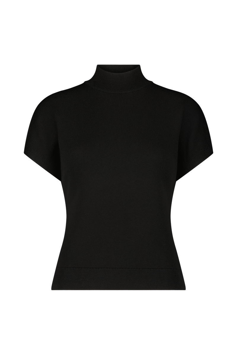 Cap Sleeve Mock Neck Knit