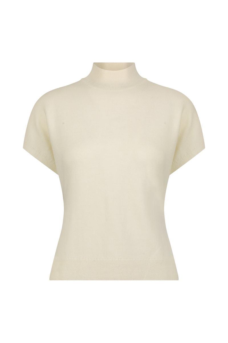 Cap Sleeve Mock Neck Knit