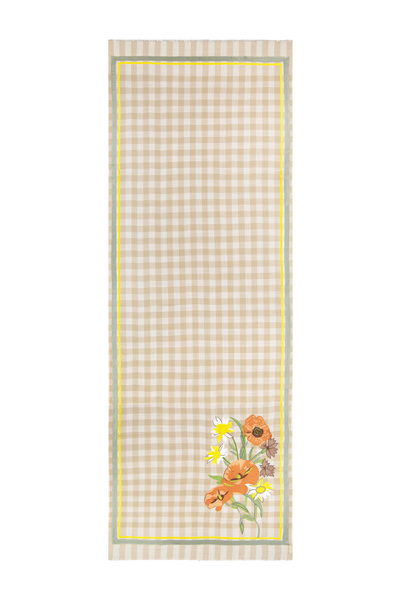 Merino Wool Floral Embroidered Scarf