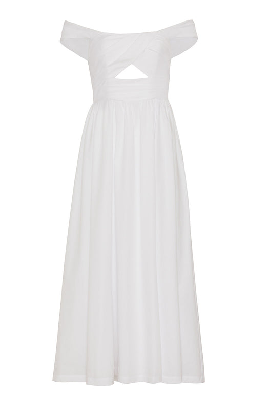 Cotton Poplin Off the Shoulder Keyhole Dress – Lela Rose Cotton Poplin Off the Shoulder Keyhole Dress – Lela Rose