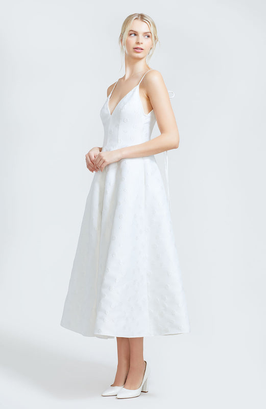 Daisy Jacquard V-Neck Midi Dress – Lela Rose