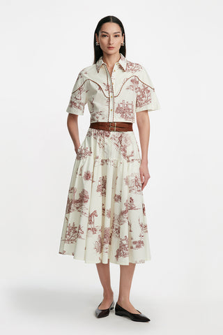 Reyrosa Cotton Leather Trim Shirt