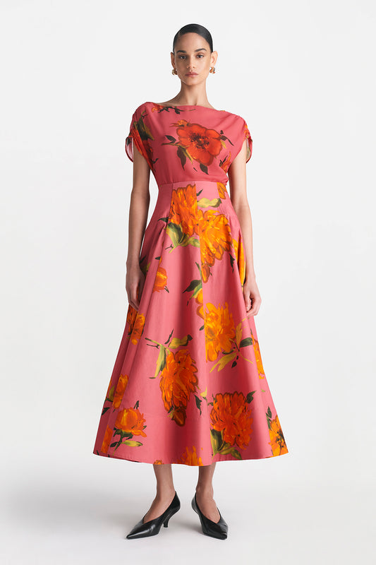 Floral Printed Cotton Parker Skirt