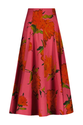 Floral Printed Cotton Parker Skirt