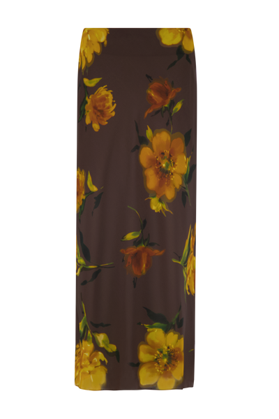 Floral Printed Chiffon Bias Skirt